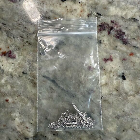 NEW AH Elegant Y Shape Tie Necklace Sterling Silver Chain Necklace - Picture 8 of 9